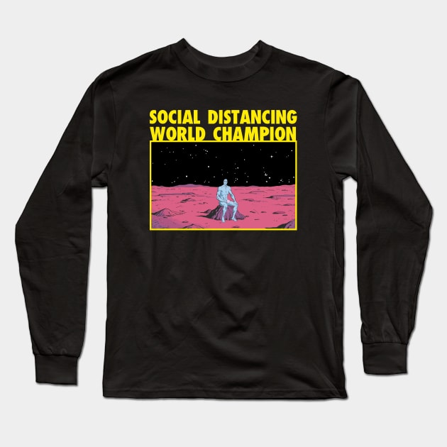 SOCIAL DISTANCING Dr. Manhattan Long Sleeve T-Shirt by LuksTEES